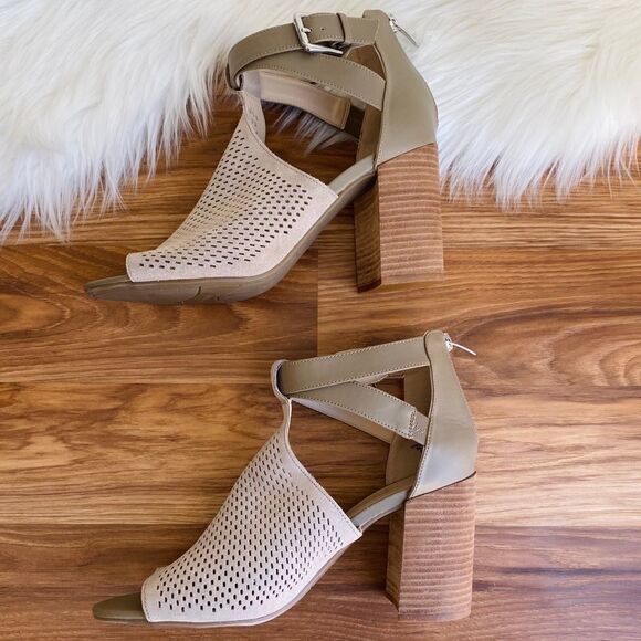 Marc Fisher Gabie Stacked Heel Open Toe Boots - Picture 3 of 5